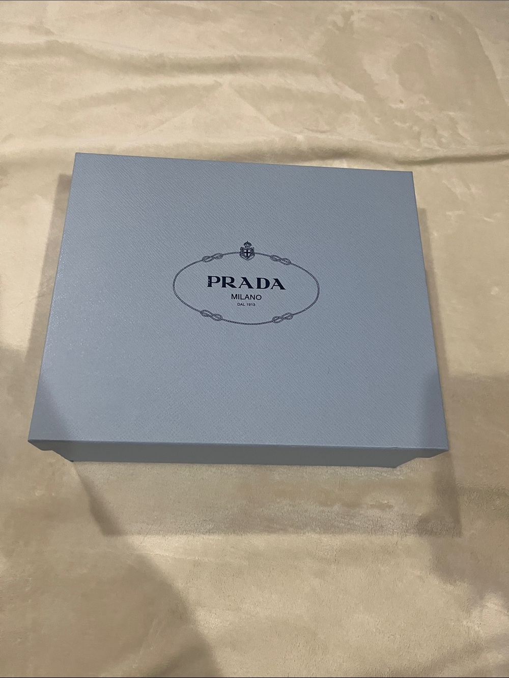 Prada Light Blue Saffiano Logo Box